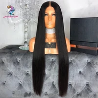 

AINIZI wholesale heat resistant wig 26 inches long silk straight hair synthetic lace front wig for black women