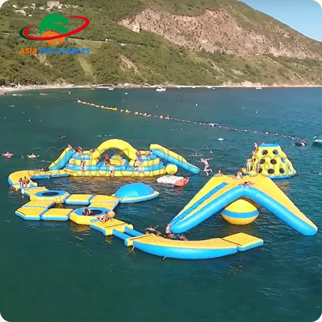 

Customized inflatable floating water park, inflatable water play equipment, inflatable water park slide