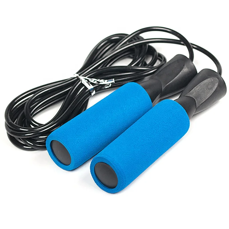 

High Quality Fitness Exercise Foam PVC Custom Logo Adjustable Adult Ankle Jumprope Training Cheap OEM Skip Jump Rope With Foam, Black,blue,orange,red,green