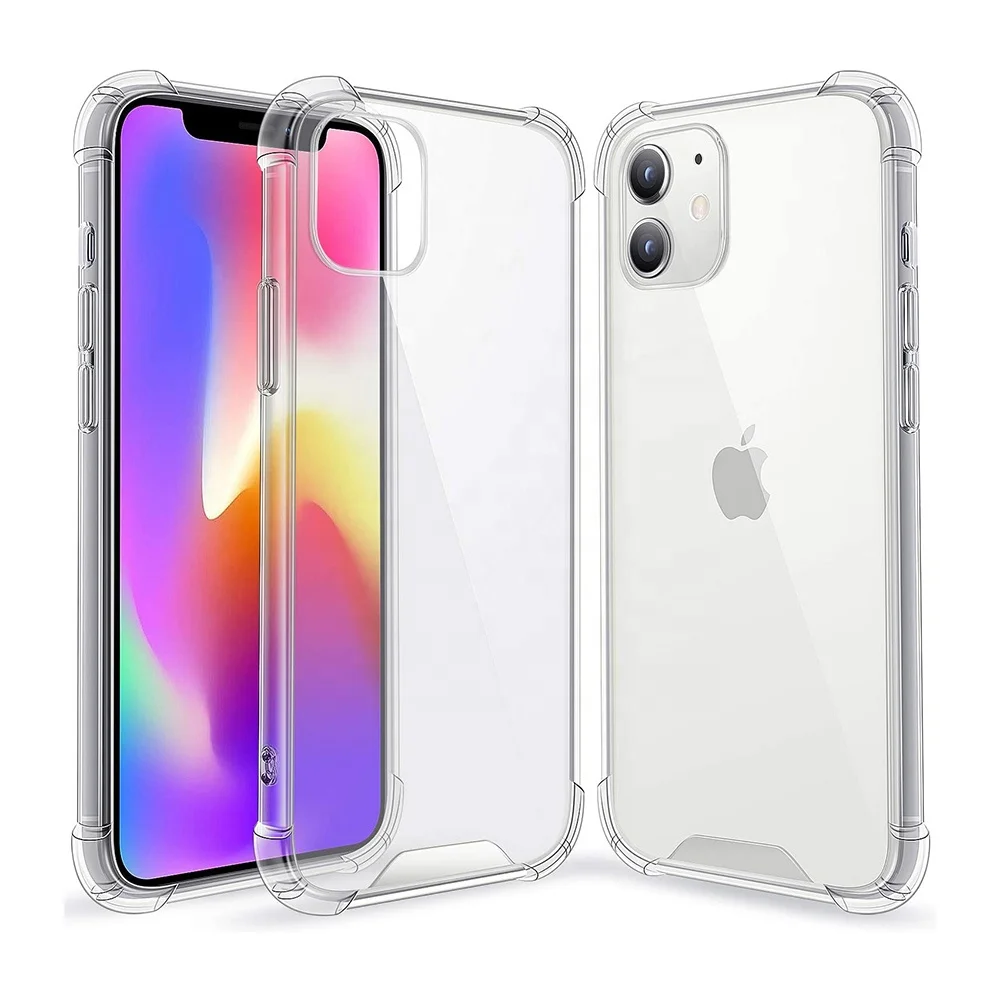 

High Quality for iPhone 13 Clear Case Hard Acrylic+ TPU Transparent Shockproof Cover 7 8 plus X Xr Xs 11 12 Pro Max