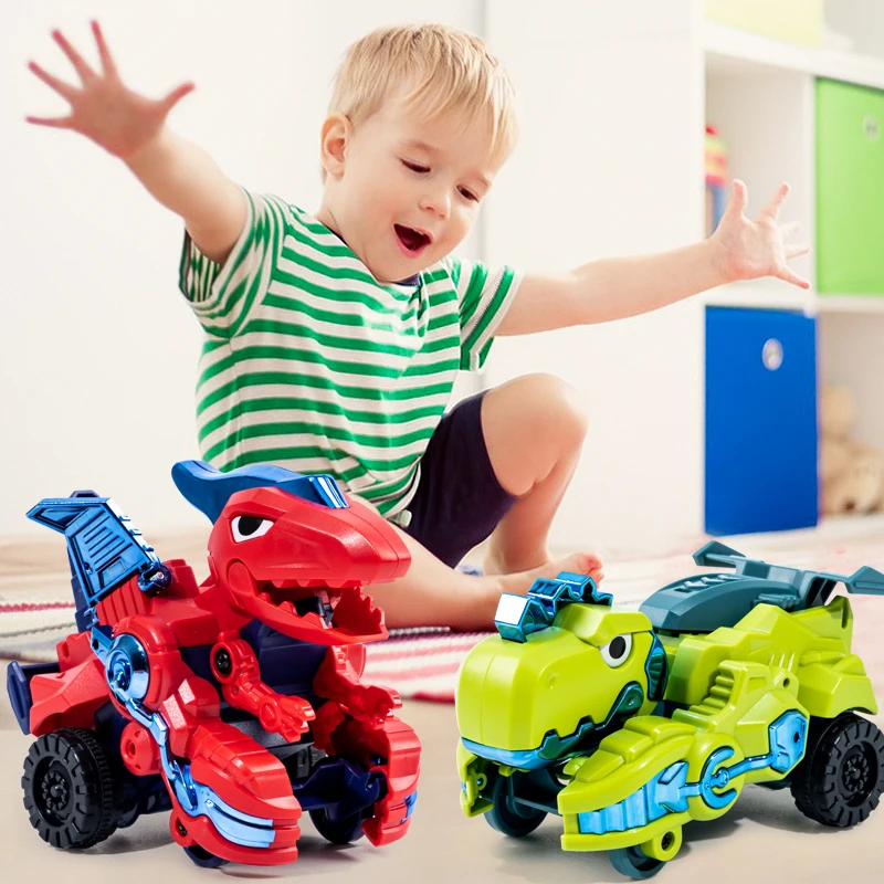 

New Dinosaur Toys deformation car for Kids Animal Portable Sliding diecast dinosaur toys