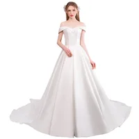 

Quality Vestidos De Fiesta Boda Slim Princess White Linen Wedding Dress For Plus Size