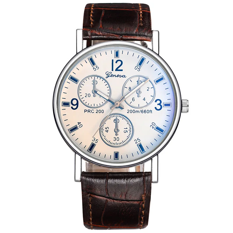 

GENEVA casual fashion business men's watch Geneva ultra-thin simple belt quartz watch