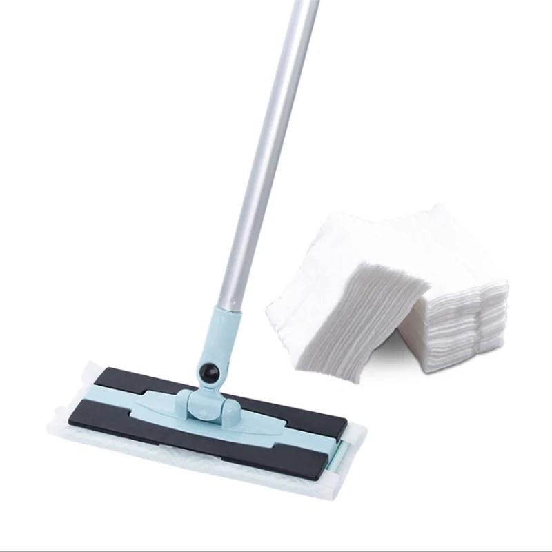 

Flat Rotating Floor Cleaning Magic 360 Spinning Mop And Complimentary 30pcs Disposable Mop Pad, Sky blue