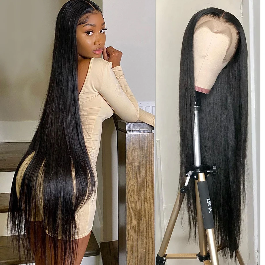 

Straight Human Hair Wigs Lace Part Human Hair Wig Brazilian Straight Remy Lace Human Hair Wigs Pre Plucked 150%