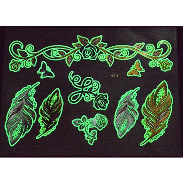 

Custom Glow in The Dark Body Tattoo Sticker Golwing Temporary Tattoo/body tattoo, Metallic gold