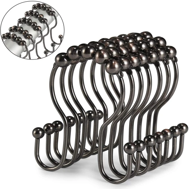 

Metal Double Bronze Shower Curtain Hooks for Curtain, Customizable