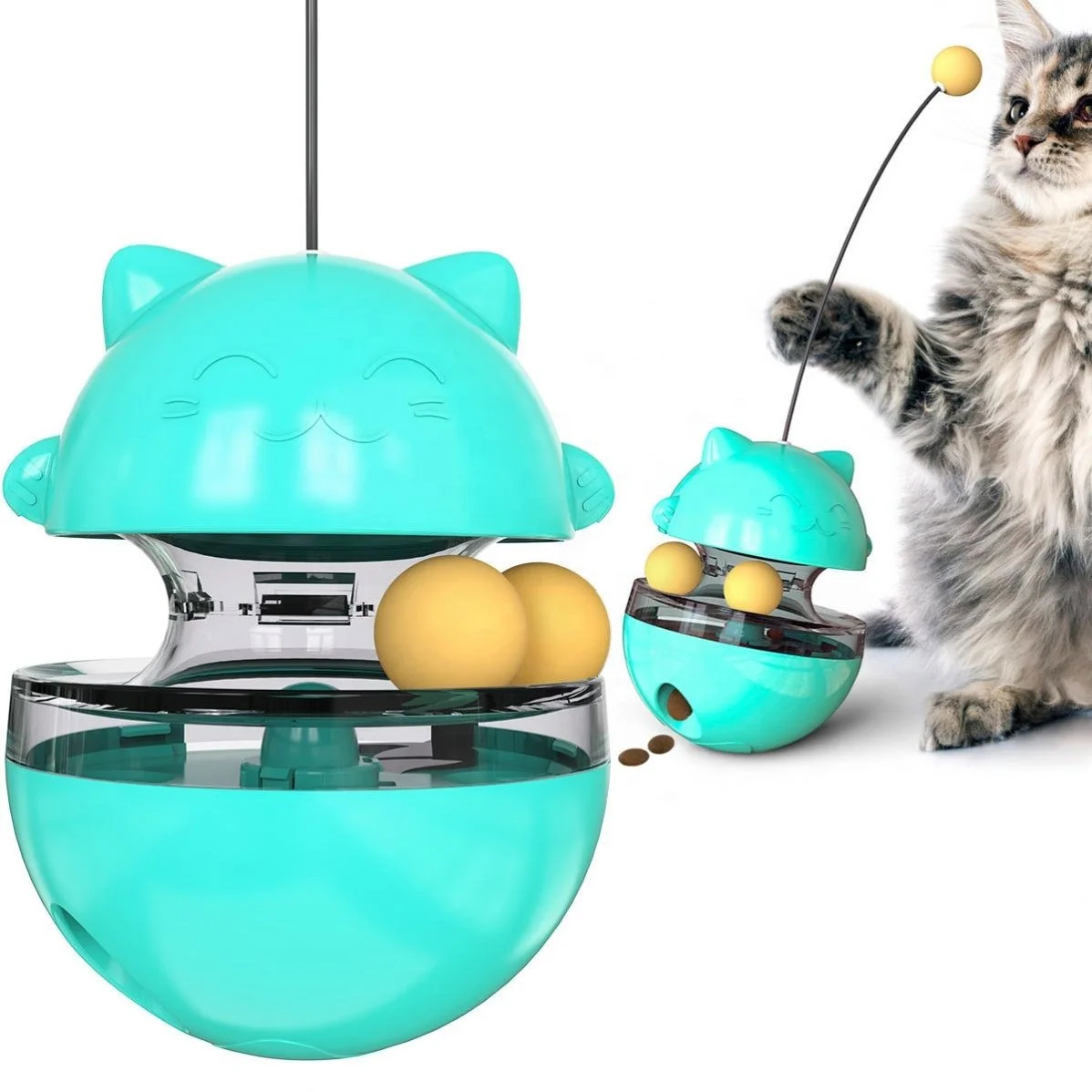 

Pet Creative Tumbler Cat Turntable Toy Leaking Ball Funny Cat Stick Teeth Puzzle Training Pet Toys, Photo