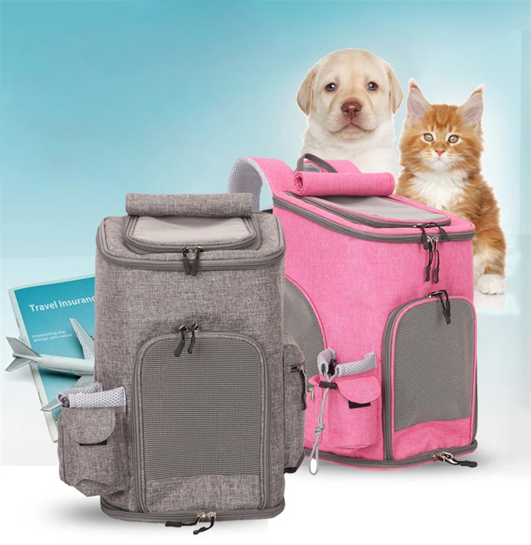 

Custom OEM and ODM backpack China supplier durable comfortable outdoor travel carrier dog and cat foldable pet backpack