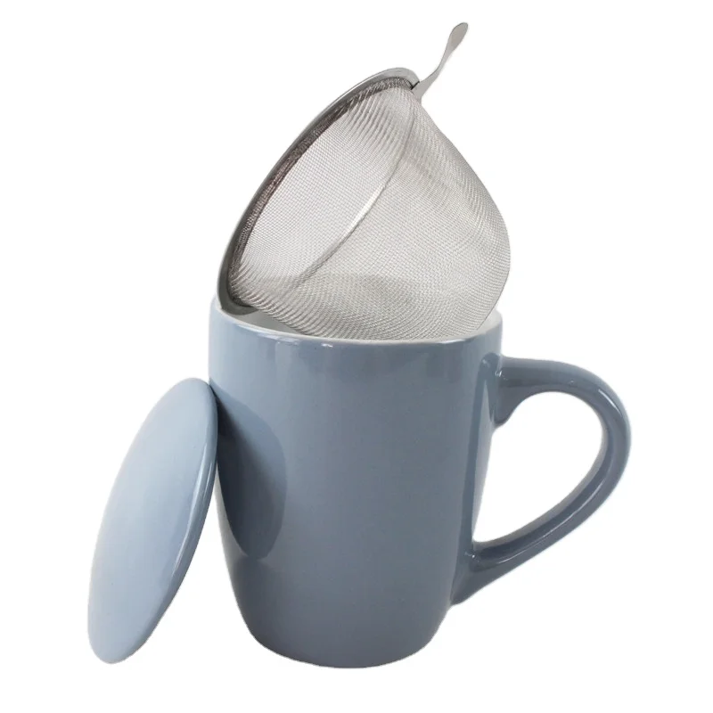 

Wholesale Ceramic Tea Infuser Mug Ceramic Mug With Lid And Stainless Steel Infuser