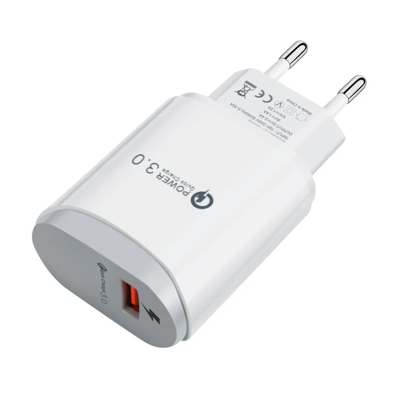 

Wall Charger Fast Charge Portable Travel Home 1 Ports USB Charger Adapter 5V2.4A US EU plug QC 3.0 For iPhone Huawei Samsung