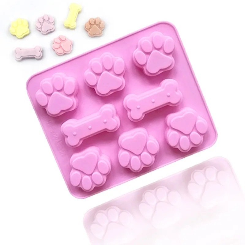 

100% Food Grade BPA Free Fondant Cake Molds Chocolate Candy Molds Puppy Dog Paw and Bone Silicone Molds