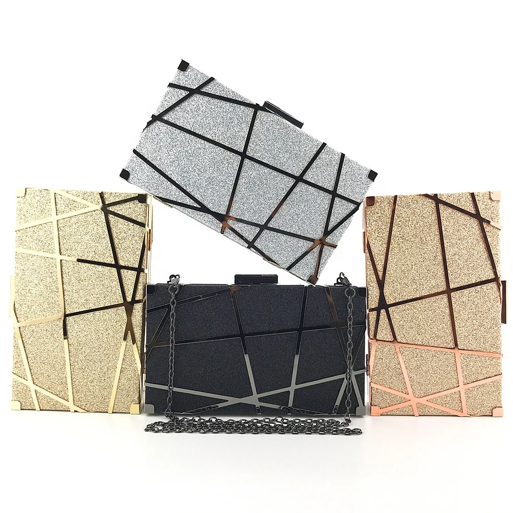 

Latest Arrival Metal Sequin Banquet Bag Crossbody Chain Clutch Evening Handbag For Party, 4 colors