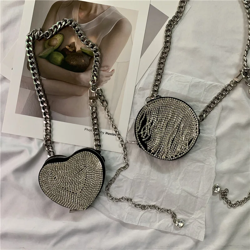 

Fashion Mini Sling Bag Fashion Ladies Fashion Heart Shaped Luxury Mini Shoulder Bag Women Bling Shoulder Bag, 5 colors