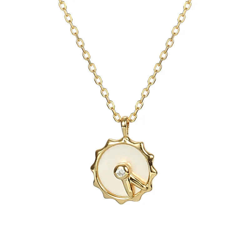 

Shell Jewellery Geometric Korean Jewelry Trendy Gold Plated 925 Sterling Silver Pendant Necklaces