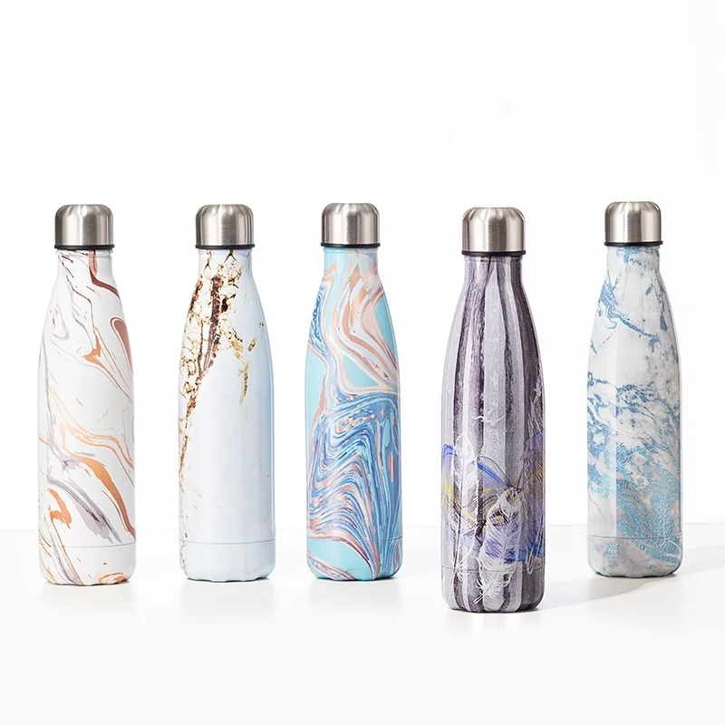 

Termo de botella de cola 17 oz Insulated Water Bottle Stainless Steel Sport Cola steel double-layer thermos Bottle, White