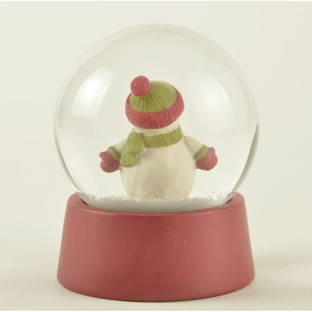 New design Wholesale Custom Personalized Cute Polyresin Snowman Snow globe Christmas water globe decor