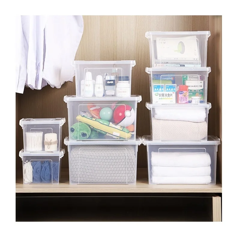 

10 litre clear storage box 10l plastic pp transparent container with lid and handle