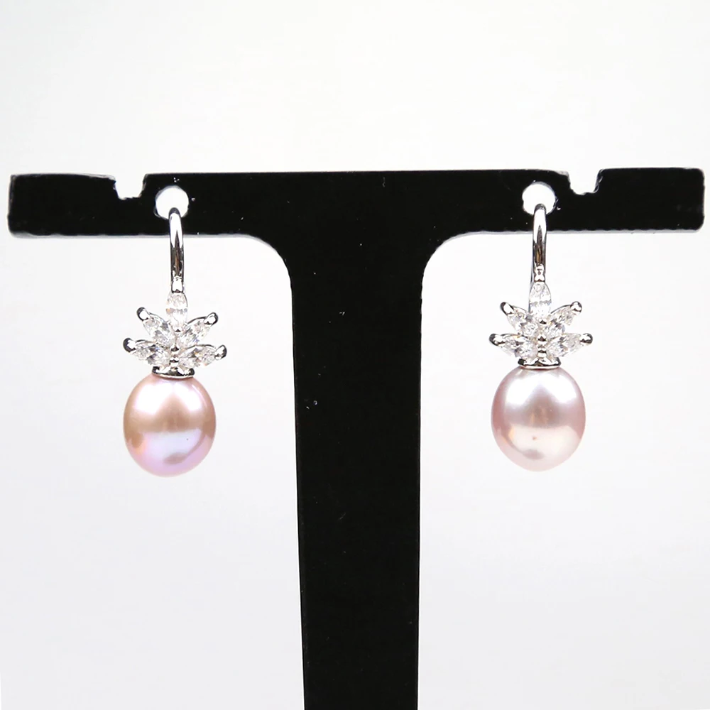 

Handmade Earring sterling 925 Long Drop Pearl Earrings For Women, Colors