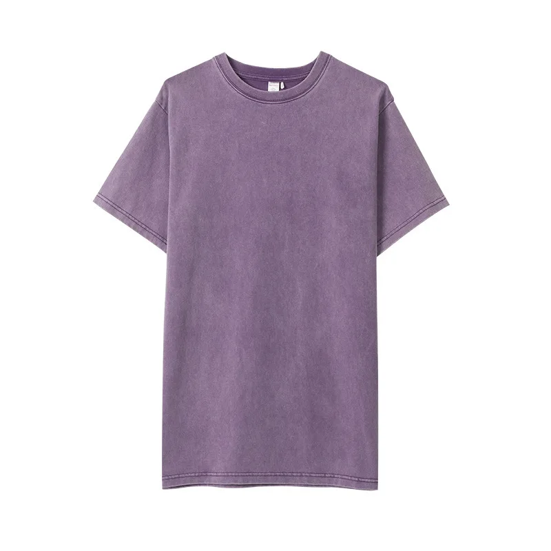 

Custom logo Acid Wash retro color heavy weight t shirts