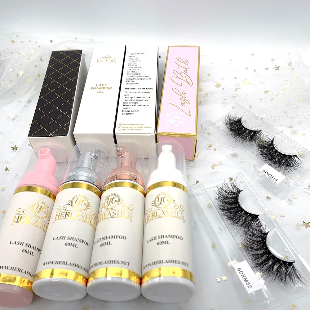 

Foam Cleaner Logo Set Cleaning Prolong Concentrate Lash Cleanser Gentle Eyelash Extention Foaming For Eyelash Shampoo