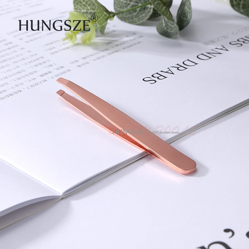 
High Quality Eyelash Extension Tweezers Eyebrow Tweezers Stainless Steel Private Label Rose Gold 
