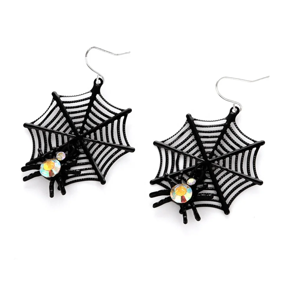 

2021 Hyperbole Halloweens Party Earrings Ornate Jewelry Horrific Gothic Ghost Spider Skeleton Skull Drop Earrings For Women, Picture shows