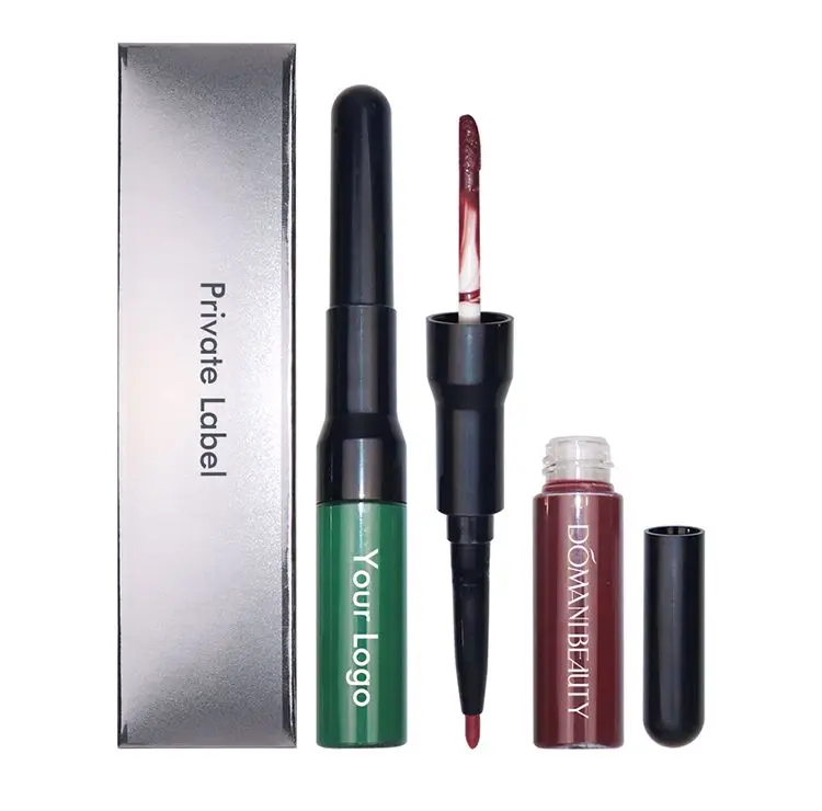 

Low Moq Oem 15 Colors 2-end Long Lasting Lip Stick Customized Logo Vegan Liquid Private Label 2n1 Matte Lipstick and Lip Liner