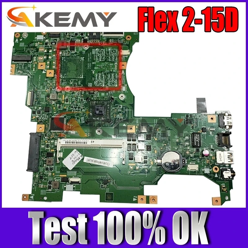 

Akemy 448.01001.0011 laptop motherboard For Ideapad Flex 2-15D Main board DDR3 works