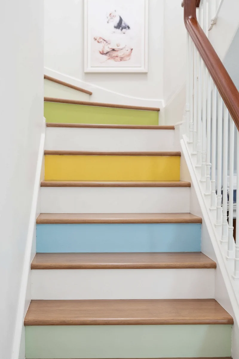 Chalkboard painted stair treads