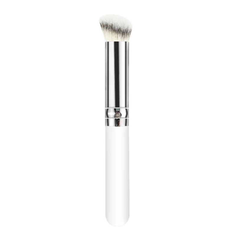 

Hot Selling Custom Concealer Brush Private Label Makeup Brushes Blending High Quanlity Oblique Flat Concealer Brush, White