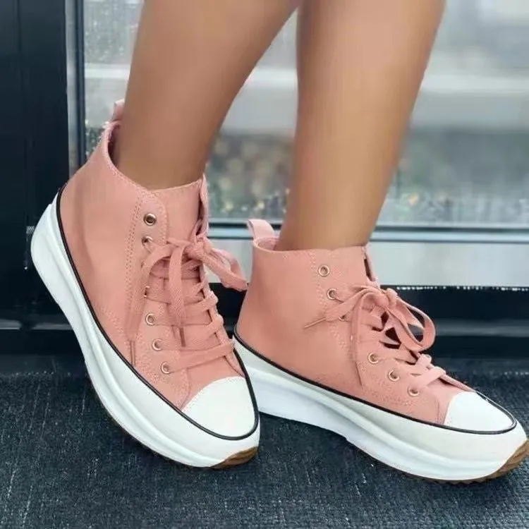 

2021 autumn new women's canvas shoes platform platform sneakers women casual shoes