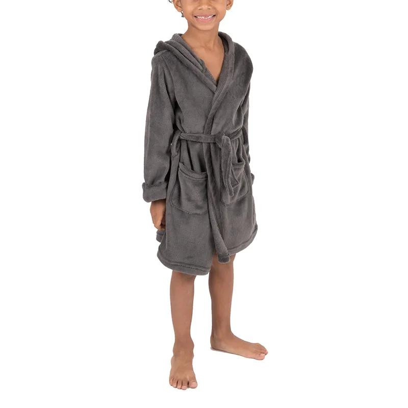 

High Quality Custom Wholesale Winter Hot Flannel Kids Personalized Robes, Customized color