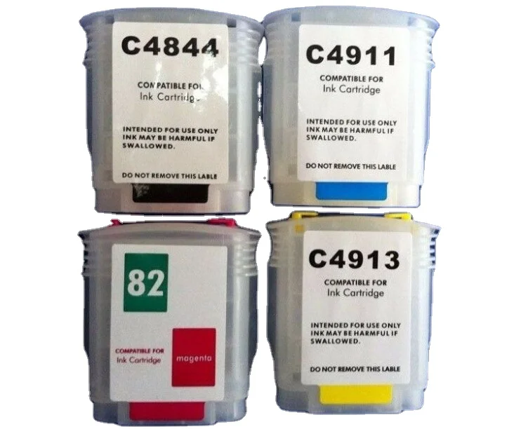 

Refillable Ink Cartridges 1SET 82 for HP DESIGNJET 500 800 C4911A-C4913A C4844A Printer Parts Empty Original Neutral Packing