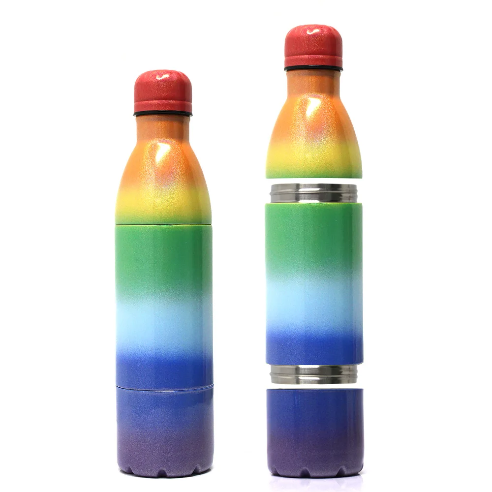 

500ml cola shape drink bottle with storage compartment, factory vacuum flask thermos