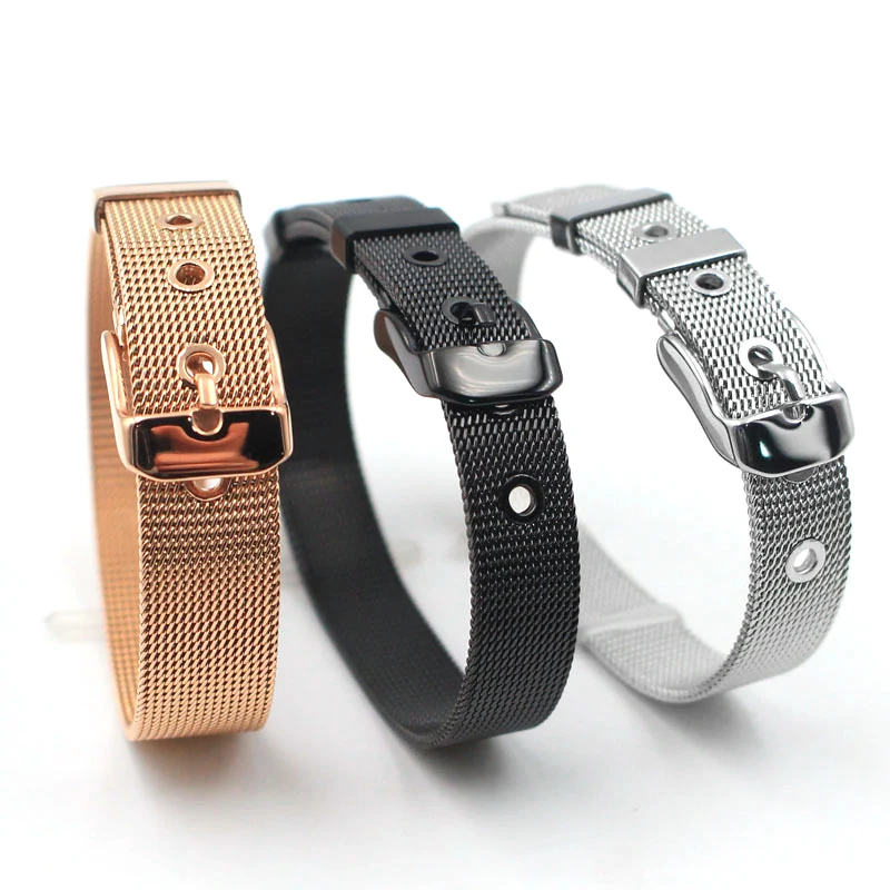 

Jachon Adjustable Milanese Strap Belt Stainless Steel Mesh Bracelet Women, Silver, gold, rose gold, black