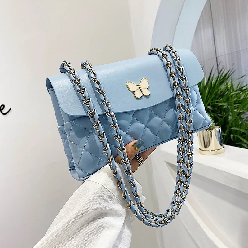 

2020 New korea style luxury handbags for women elegance cross-body bag small diamond pattern chain bag, 4 colors
