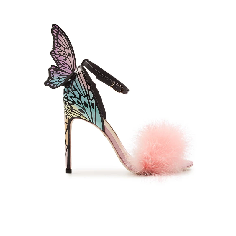 

New three-dimensional butterfly wing high-heeled shoes fashion sandals with heels