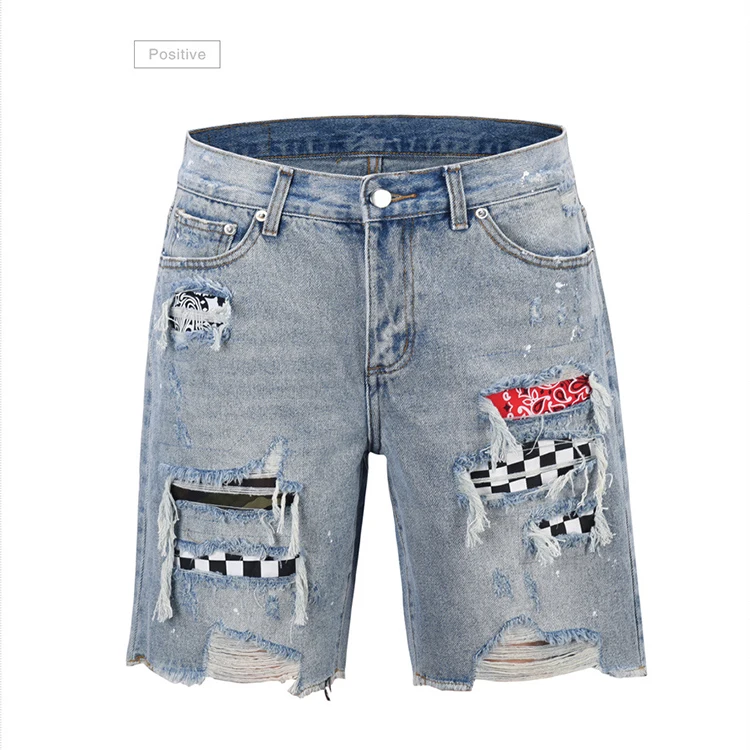 

New design summer fashion casual Blue/black loose men denim shorts