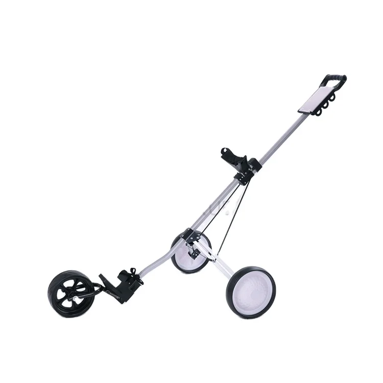 

New Easy Folding system 3 Wheel Golf Push Pull Cart Trolley, Silver