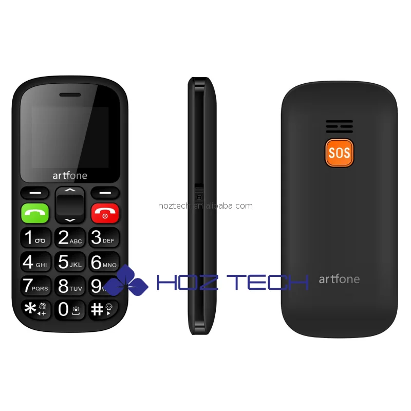 

Factory in stock elderly phone with SOS big botton, Black