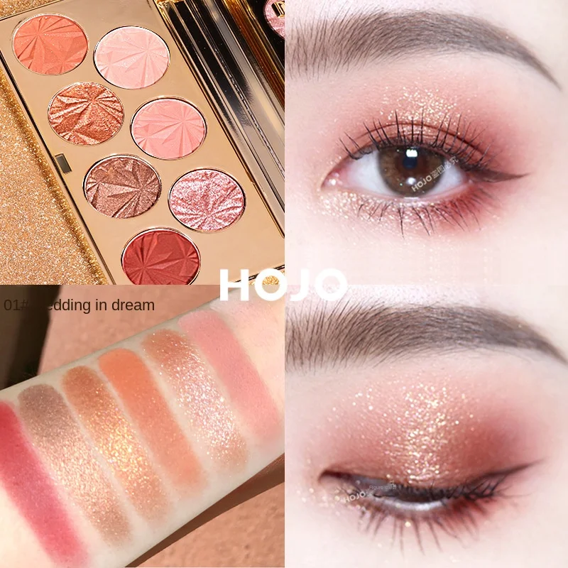 

HOJO private label two tone eyeshadow hot product 2021actiivated sequin innovate holographic glitter pressed powder eyeshadow