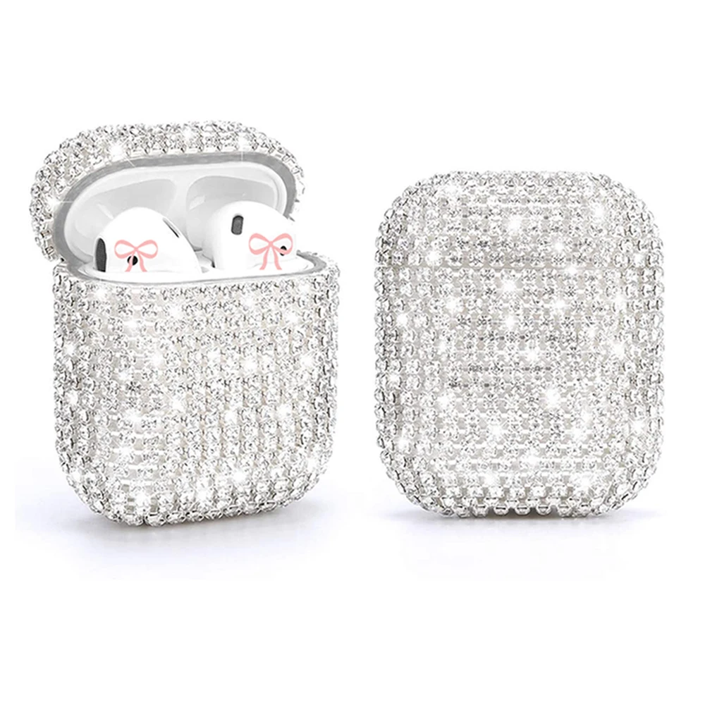 

Handmade Luxury Rhinestone Protective Charging Cases Hard Carrying Case Accessories for 2 and 1 Diamond for airpod Case, Multiple