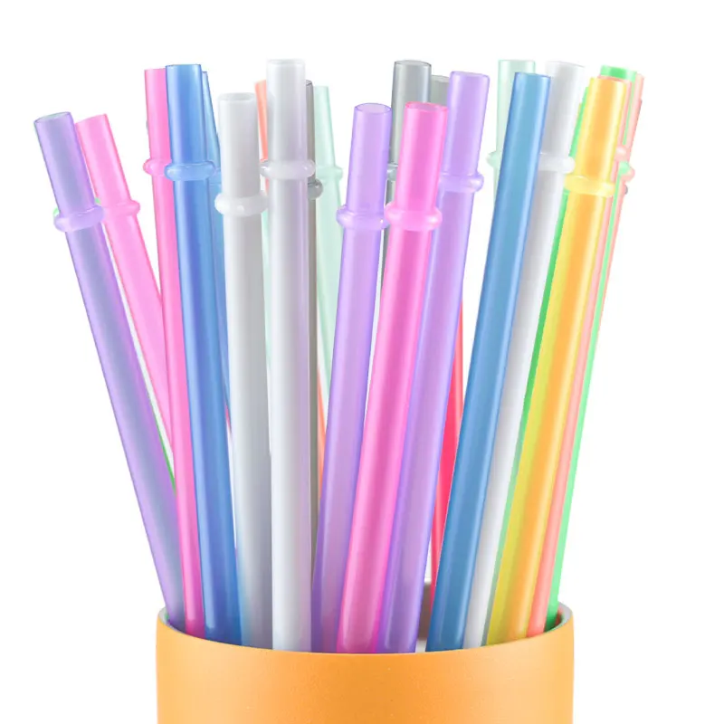 

Set of 12 Pcs Clear Reusable Thick Tritan Plastic Drinking Straws for 24oz 30oz 20oz Tumblers, 16 color to choose