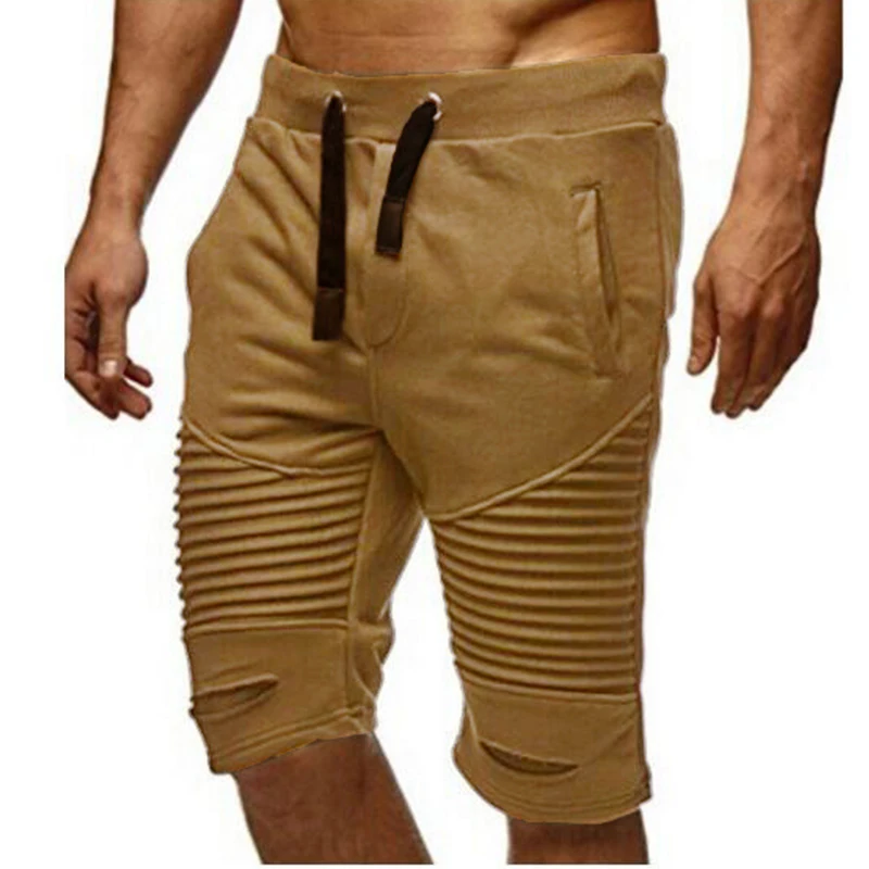 Plain Cotton Sport Drawstring Sweat Shorts Half Pants for Men