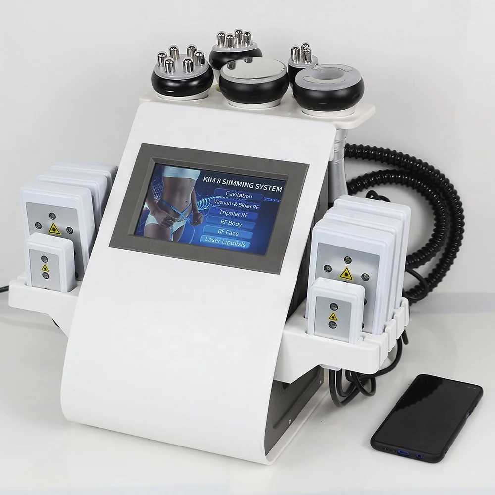 

New 8 pads RF Vacuum Cavitation Lipo 6 in 1 Laser 40K Slimming Fat Reduce System Machine For Home Use