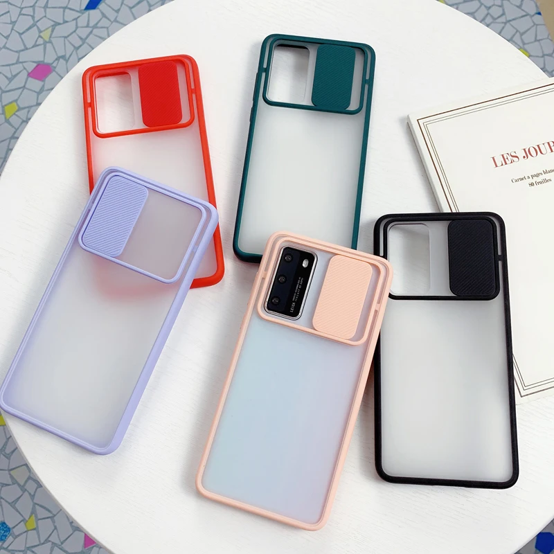 

Clear Matte Case For Samsung Galaxy Note 20 Ultra note20+ Hard Sliding Push Window With Lens Protection Phone Cover, 5 colors