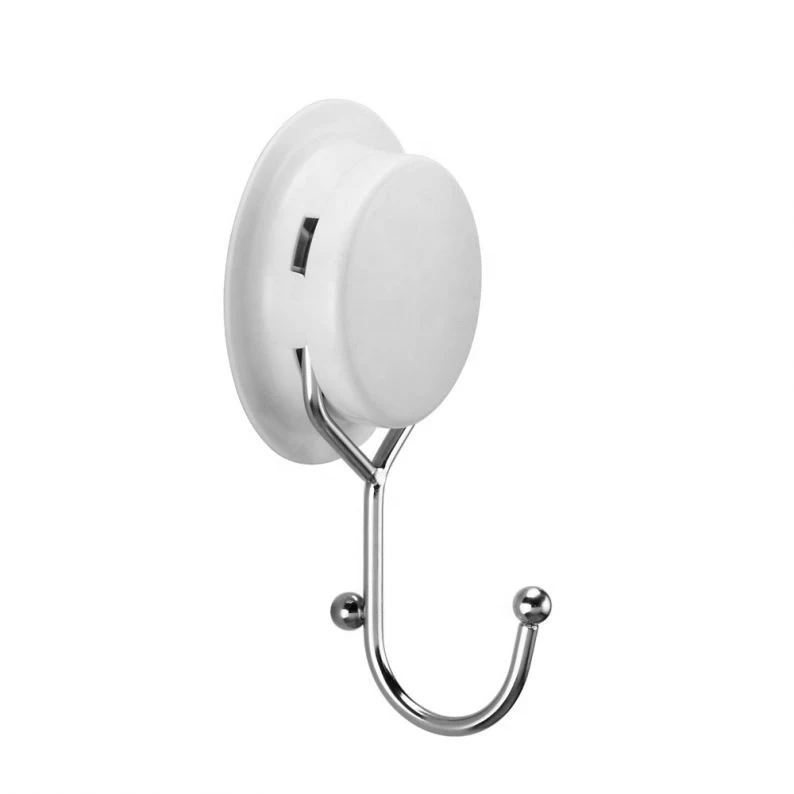 

Heavy Duty Shower Wall Plastic Hanger Vacuum Suction Hook for Kitchen Bathroom, White/chrome