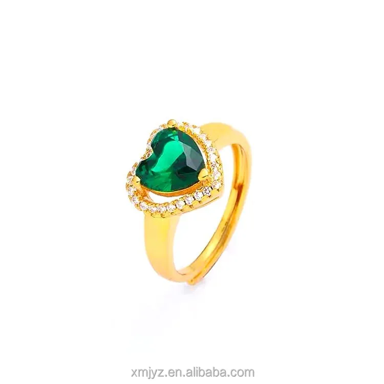 

European Gold Jade Rabbit Ring Brass Gold Plated Epoxy Rabbit Ring Factory Direct Sales Imitation Gold Women's Jewelry