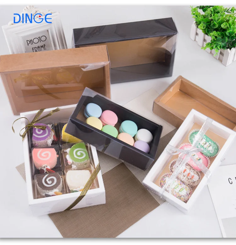 

Pastry Base and Cover Kraft Paper Box Packaging Birthday Gift Universal Gift Box Custom Wholesale Transparent Paper + PET Accept